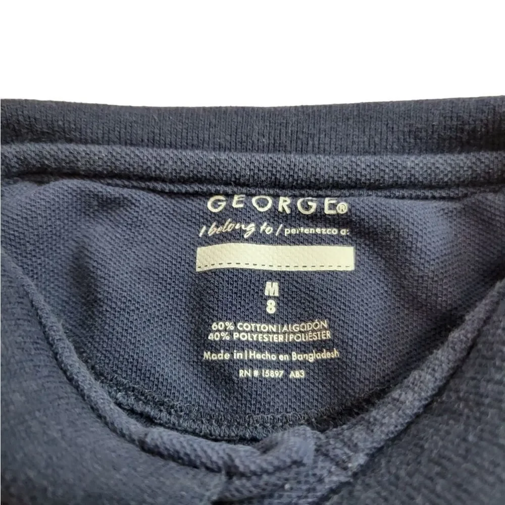 George Navy school uniform longsleeve polo shirt M8
